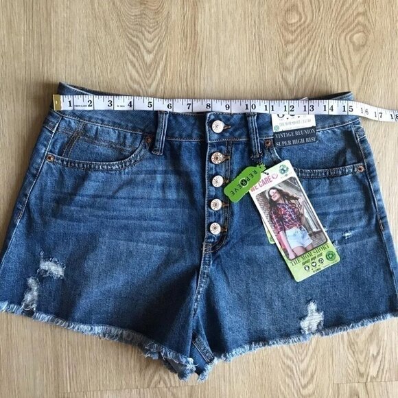 Coastal Cowgirl Rewash High-Waisted Button Fly Cutoff Shorts Y2K Baddie - Picture 7 of 10